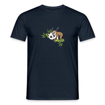 Sloth Panda Sleeping Shirt Chemise de nuit Pyjama - T-shirt homme - marine - Devant - AI Model Male 178 light (178cm)