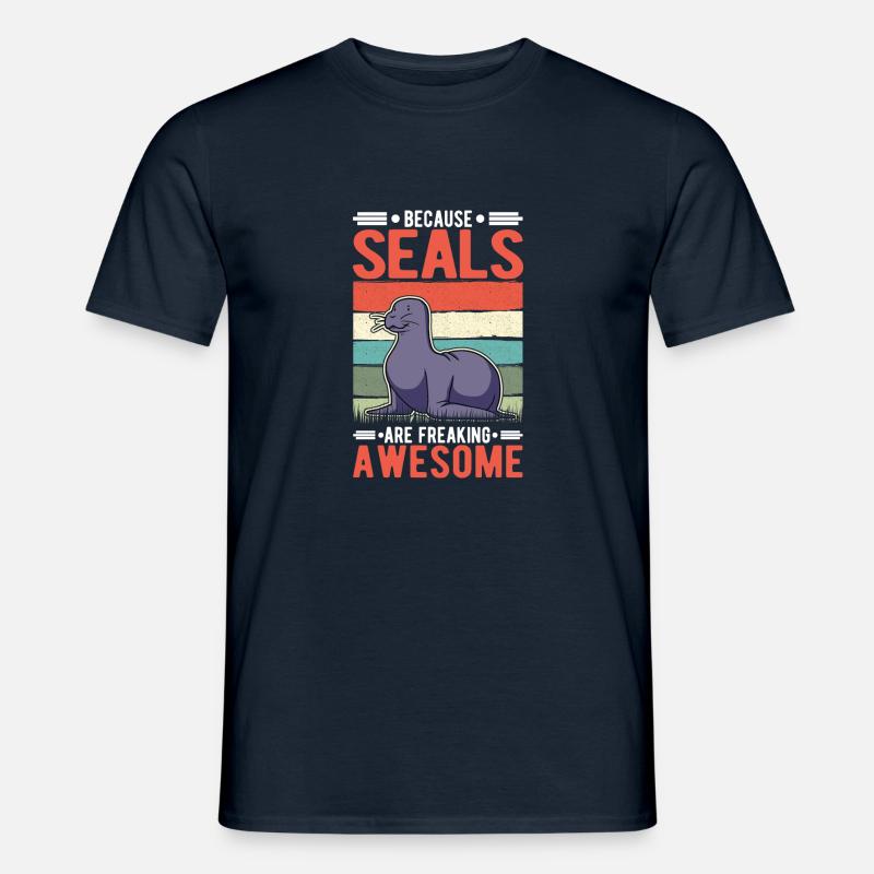Robbe Geschenk Seelöwe - Männer T-Shirt - Navy