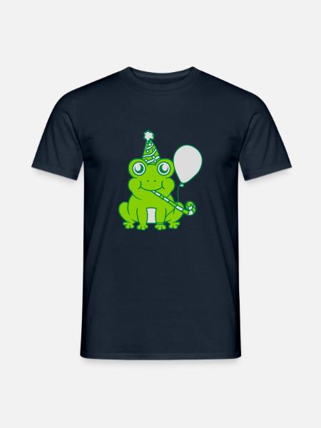 Birthday-celebrating little frog - Men's T-Shirt - navy