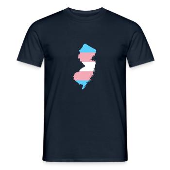 Trans Flag New Jersey LGBT Pride Support - Men's T-Shirt - navy - Front - AI Model Male 178 light (178cm)