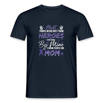 Domestic Violence Purple Ribbon Domestic Violence - Men's T-Shirt - navy - Front - AI Model Male 178 light (178cm)