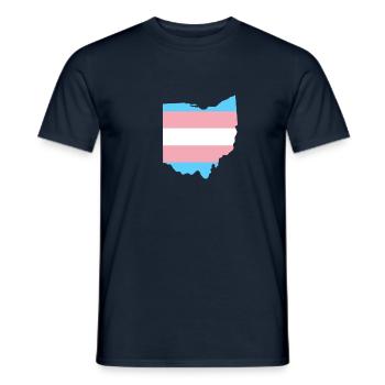 Trans Flag Ohio LGBT Pride Support - Men's T-Shirt - navy - Front - AI Model Male 178 light (178cm)