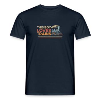 Steam Train Driver Trainspotting - Männer T-Shirt - Navy - Vorne - AI Model Male 178 light (178cm)
