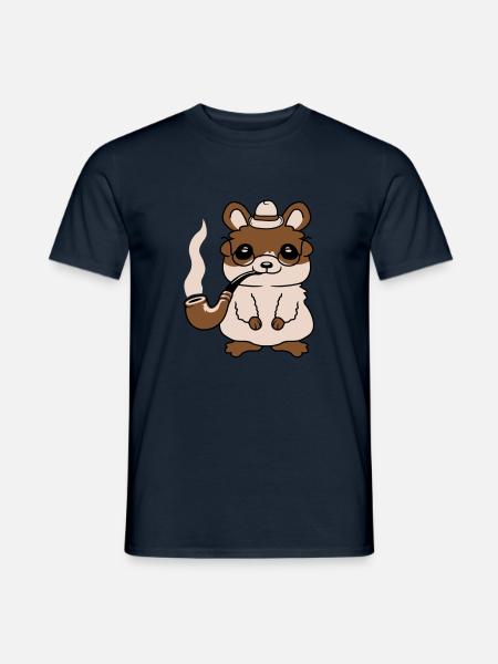 Herr Hamster raucht Pfeife - Männer T-Shirt - Navy