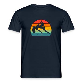 Pole Fitness Pole Dance Pole Dancing Girl - Rétro - T-shirt homme - marine - Devant - AI Model Male 178 light (178cm)