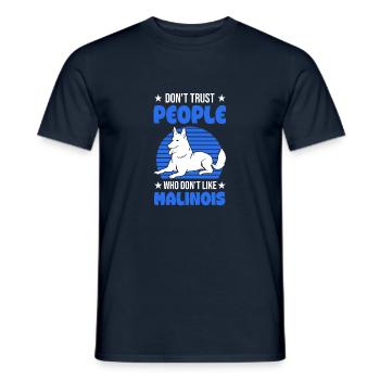 Malinois Belgian Shepherd Mechelse Herder - Men's T-Shirt - navy - Front - AI Model Male 178 light (178cm)