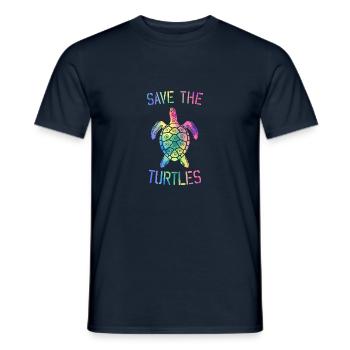 Save the turtles water turtle - Männer T-Shirt - Navy - Vorne - AI Model Male 178 light (178cm)