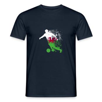 Coupe du monde de l’équipe nationale du Pays de Galles - T-shirt homme - marine - Devant - AI Model Male 178 light (178cm)