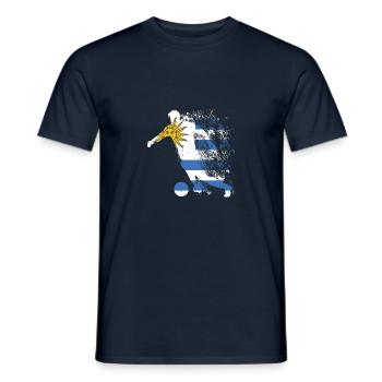 Coupe du monde de l’équipe nationale d’Uruguay - T-shirt homme - marine - Devant - AI Model Male 178 light (178cm)