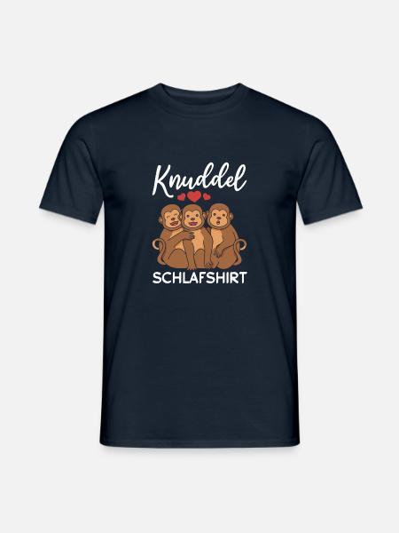 Knuddel Schlafshirt Affen - Süße Affen - Männer T-Shirt - Navy