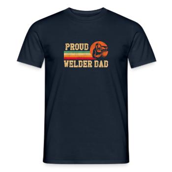 Welder Welding Dad Father Vintage - Men's T-Shirt - navy - Front - AI Model Male 178 light (178cm)