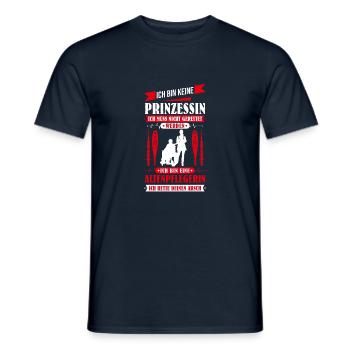 Ich bin keine Prinzessin ich bin Altenpflegerin - Männer T-Shirt - Navy - Vorne - AI Model Male 178 light (178cm)