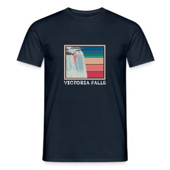 Victoria Falls Zambia Waterfall Souvenir Africa S - Men's T-Shirt - navy - Front - AI Model Male 178 light (178cm)