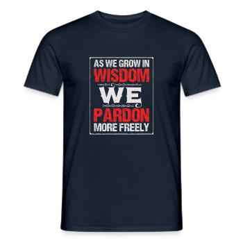 As We Grow In Wisdom We Pardon More Freely T-Shirt - Men's T-Shirt - navy - Front - AI Model Male 178 light (178cm)