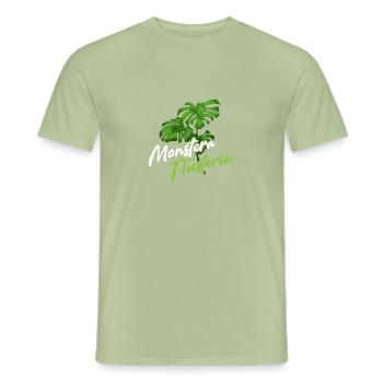 Monstera Whisperer Plant Mama Window Leaf - T-shirt homme - vert sauge - Devant - AI Model Male 178 light (178cm)