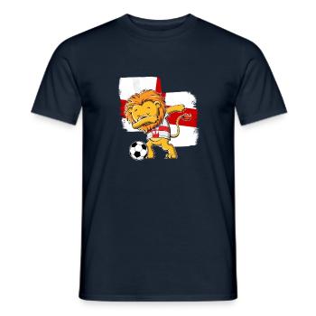 England Football Patriotic English Dabbing Lion So - Men's T-Shirt - navy - Front - AI Model Male 178 light (178cm)