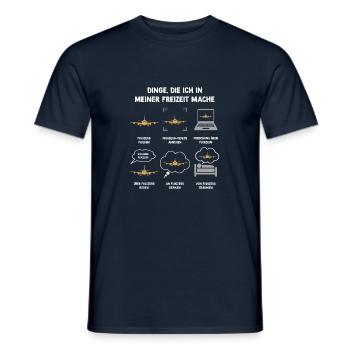 Meine Freizeit v2 21b Flugzeug - Männer T-Shirt - Navy - Vorne - AI Model Male 178 light (178cm)