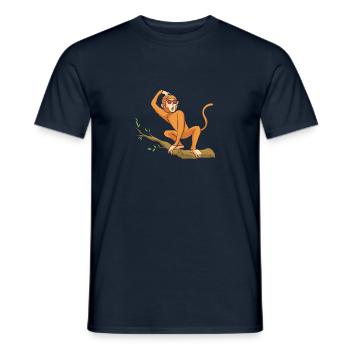 Funny Orangutan Monkey Chimpanzee Monkey - Funny M - Männer T-Shirt - Navy - Vorne - AI Model Male 178 light (178cm)