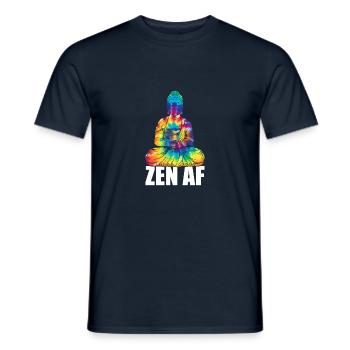 Zen AF Buddha Namaste Yoga Meditate Workout - Men's T-Shirt - navy - Front - AI Model Male 178 light (178cm)