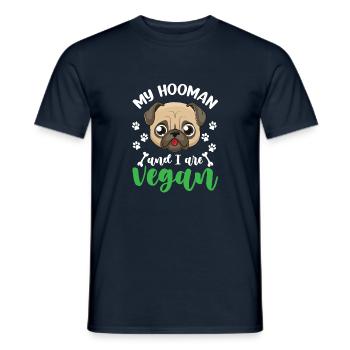My Hooman And I Are Vegan - Men's T-Shirt - navy - Front - AI Model Male 178 light (178cm)