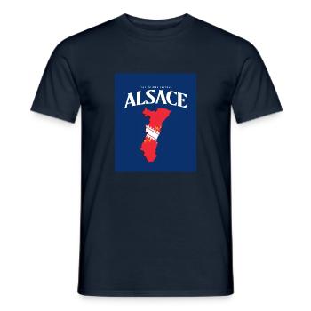 Fier de mes Racines Alsace Bleu - T-shirt homme - marine - Devant - AI Model Male 178 light (178cm)