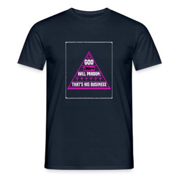 God Will Pardon That's His Business T-Shirt - Men's T-Shirt - navy - Front - AI Model Male 178 light (178cm)
