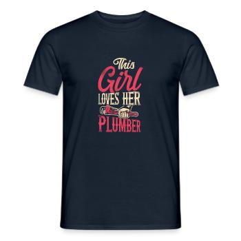 Plomberie plombier Petite amie Femme - T-shirt homme - marine - Devant - AI Model Male 178 light (178cm)