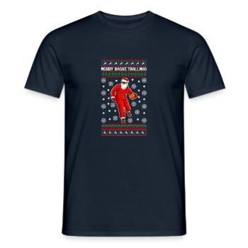 Santa Claus plays basketball - Men's T-Shirt - navy - Front - AI Model Male 178 light (178cm)