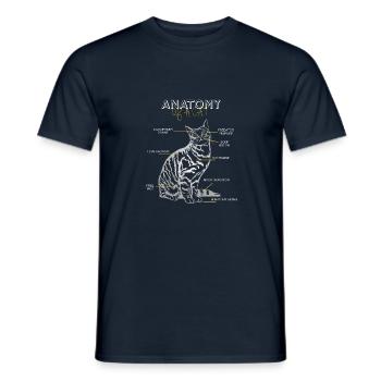 Funny Anatomy of a Cat Lover Veterinary Physiology - T-shirt homme - marine - Devant - AI Model Male 178 light (178cm)