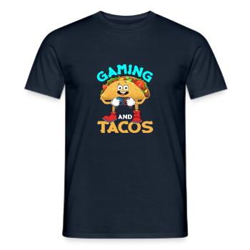Gaming and Tacos Sleep Game Repeater Contro - Men's T-Shirt - navy - Front - AI Model Male 178 light (178cm)
