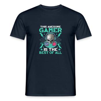 Awesome Gamer - T-shirt homme - marine - Devant - AI Model Male 178 light (178cm)