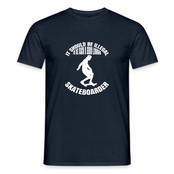 Skateboard Skating Skateboarding Longboard Skater - T-shirt homme - marine - Devant - AI Model Male 178 light (178cm)