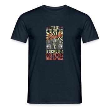 Karaoke Singer 80s Retro Vintage - Männer T-Shirt - Navy - Vorne - AI Model Male 178 light (178cm)
