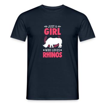 Nashorn Mädchen Rhino Girl - Men's T-Shirt - navy - Front - AI Model Male 178 light (178cm)