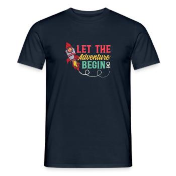 Let The Adventure Begin - Space Rocket Aerospace S - Männer T-Shirt - Navy - Vorne - AI Model Male 178 light (178cm)