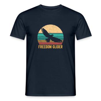 Funny Falcon Freedom Glider Retro - Men's T-Shirt - navy - Front - AI Model Male 178 light (178cm)