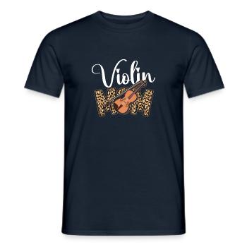Violon Violoniste Maman Guépard - T-shirt homme - marine - Devant - AI Model Male 178 light (178cm)