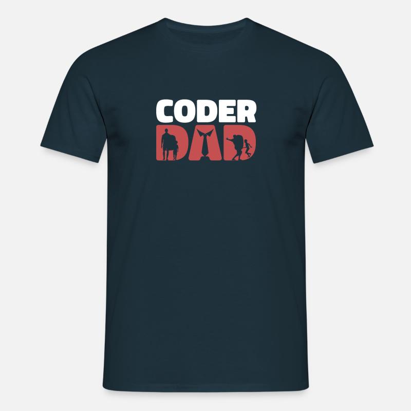 Entwickler Coder Programmierer Papa Coding - Männer T-Shirt - Navy