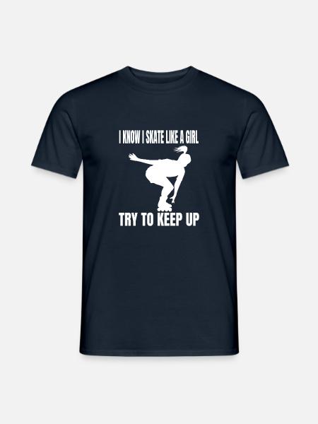 Rollschuh Mädchen Inliner Skaterin Inline skaten - Männer T-Shirt - Navy