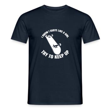 Skateboard Skating Skater Skateboarding Longboard - T-shirt homme - marine - Devant - AI Model Male 178 light (178cm)