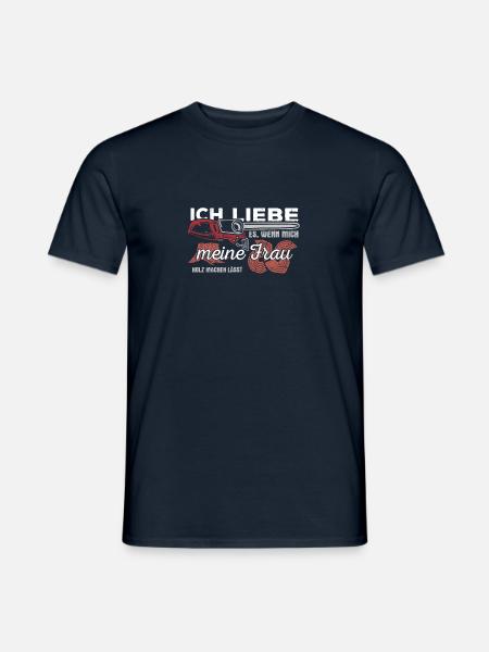 Holz Kettensäge Lustiger Spruch - Männer T-Shirt - Navy