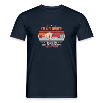 Plumbing Plumber Vintage Retro I'm - Männer T-Shirt - Navy - Vorne - AI Model Male 178 light (178cm)