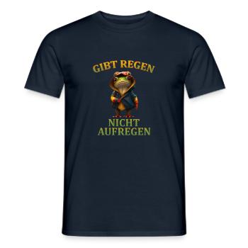 Regen Frosch Wetterfrosch - Männer T-Shirt - Navy - Vorne - AI Model Male 178 light (178cm)