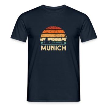 Munich Skyline - Men's T-Shirt - navy - Front - AI Model Male 178 light (178cm)
