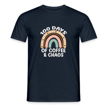 100 days of coffee and chaos rainbow Funny - Men's T-Shirt - navy - Front - AI Model Male 178 light (178cm)