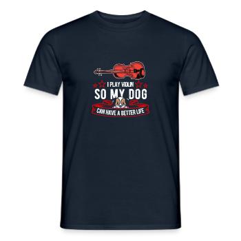 Violine Geige Hund - Männer T-Shirt - Navy - Vorne - AI Model Male 178 light (178cm)