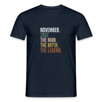 November 2007 The Man The Myth The Legend - Men's T-Shirt - navy - Front - AI Model Male 178 light (178cm)