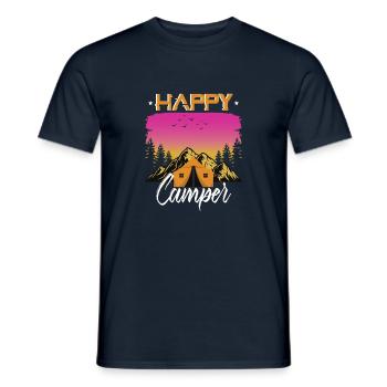 Lustiges Camping Wandern Liebhaber Geschenk Happy Camper - Männer T-Shirt - Navy - Vorne - AI Model Male 178 light (178cm)