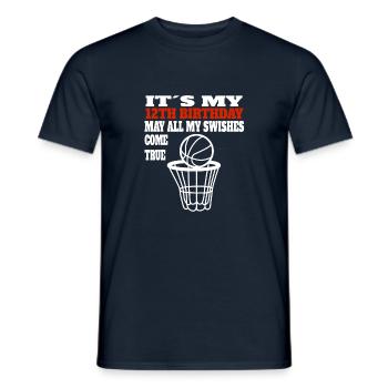 12e anniversaire basketteur 12 ans basketteur - T-shirt homme - marine - Devant - AI Model Male 178 light (178cm)