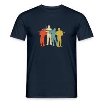 Violin Violinist Retro Vintage - Men's T-Shirt - navy - Front - AI Model Male 178 light (178cm)